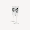 Glasses And Coasters<Fornasetti 2 Flutes Set Cammei White/Black