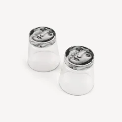 Glasses And Coasters<Fornasetti 2 Glasses Set Tema E Variazioni Black