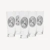 Glasses And Coasters<Fornasetti 6 Soda Glasses Set Cammei White/Black