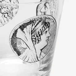 Glasses And Coasters<Fornasetti 2 Water Glasses Set Cammei White/Black