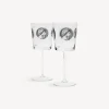 Glasses And Coasters<Fornasetti 2 Wine Glasses Set Cammei White/Black