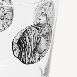 Glasses And Coasters<Fornasetti 2 Wine Glasses Set Cammei White/Black