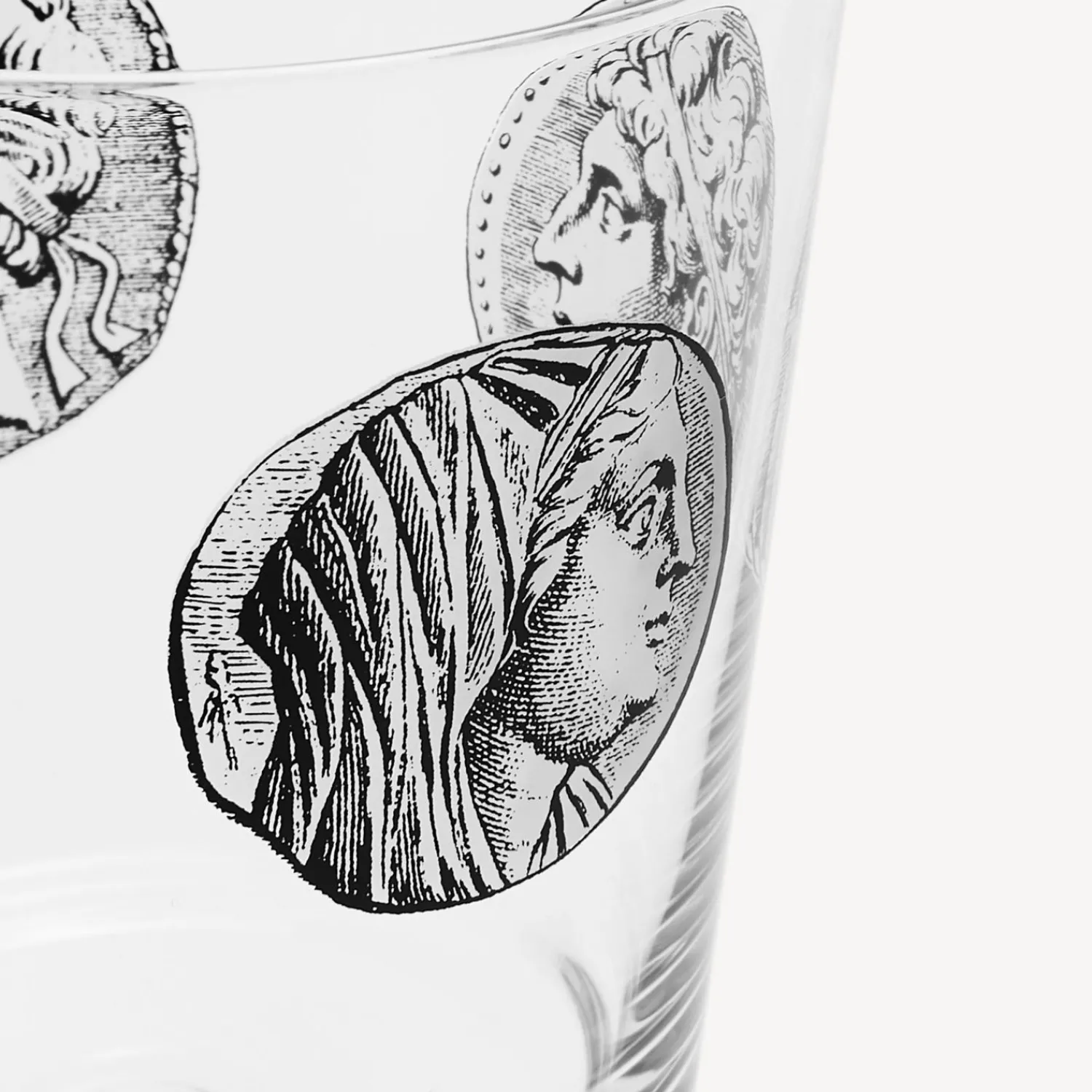 Glasses And Coasters<Fornasetti 2 Wine Glasses Set Cammei White/Black