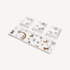 Appetizer Sets And Centrepieces<Fornasetti Appetizer Set Astronomici White/Black/Gold