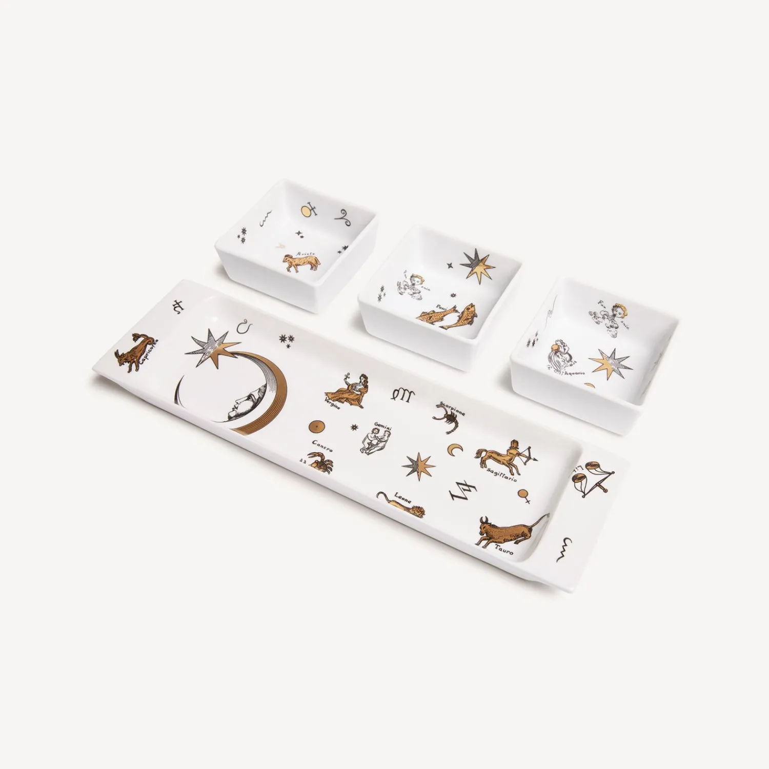 Appetizer Sets And Centrepieces<Fornasetti Appetizer Set Astronomici White/Black/Gold