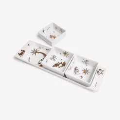 Appetizer Sets And Centrepieces<Fornasetti Appetizer Set Astronomici White/Black/Gold