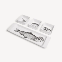 Appetizer Sets And Centrepieces<Fornasetti Appetizer Set Pesci White/Black