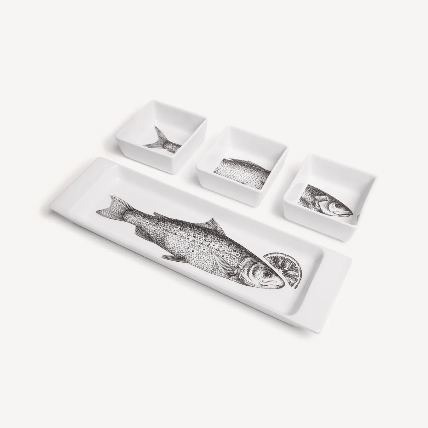 Appetizer Sets And Centrepieces<Fornasetti Appetizer Set Pesci White/Black