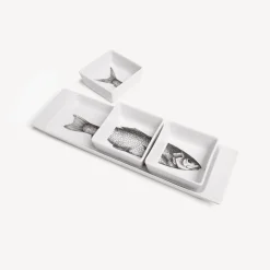 Appetizer Sets And Centrepieces<Fornasetti Appetizer Set Pesci White/Black