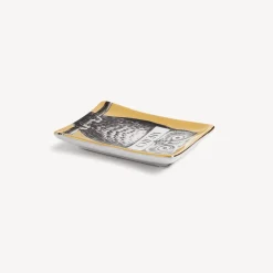 Design Ashtrays<Fornasetti Ashtray Civetta White/Black/Gold