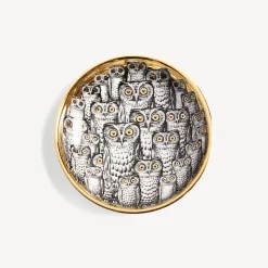 Design Ashtrays<Fornasetti Ashtray Congresso Di Civette White/Black/Gold