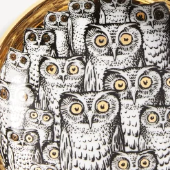 Design Ashtrays<Fornasetti Ashtray Congresso Di Civette White/Black/Gold