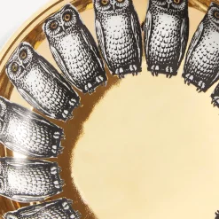 Design Ashtrays<Fornasetti Ashtray Giro Di Civette White/Black/Gold