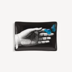 Design Ashtrays<Fornasetti Ashtray Mano Blue Butterfly White/Black/Light Blue