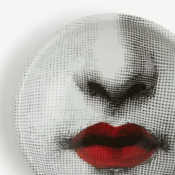 Design Ashtrays<Fornasetti Ashtray Red Lips - Tema E Variazioni N.397 White/Black/Red