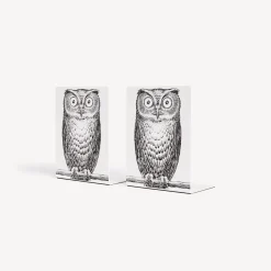 Bookends<Fornasetti Bookends Civetta White/Black