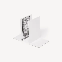 Bookends<Fornasetti Bookends Civetta White/Black