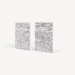Bookends<Fornasetti Bookends Gerusalemme White/Black