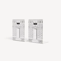 Bookends<Fornasetti Bookends Porta White/Black