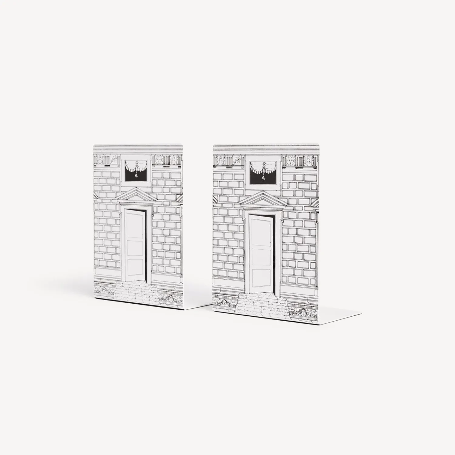 Bookends<Fornasetti Bookends Porta White/Black