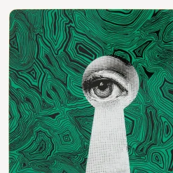 Bookends<Fornasetti Bookends Serratura Su Malachite Green/White/Black