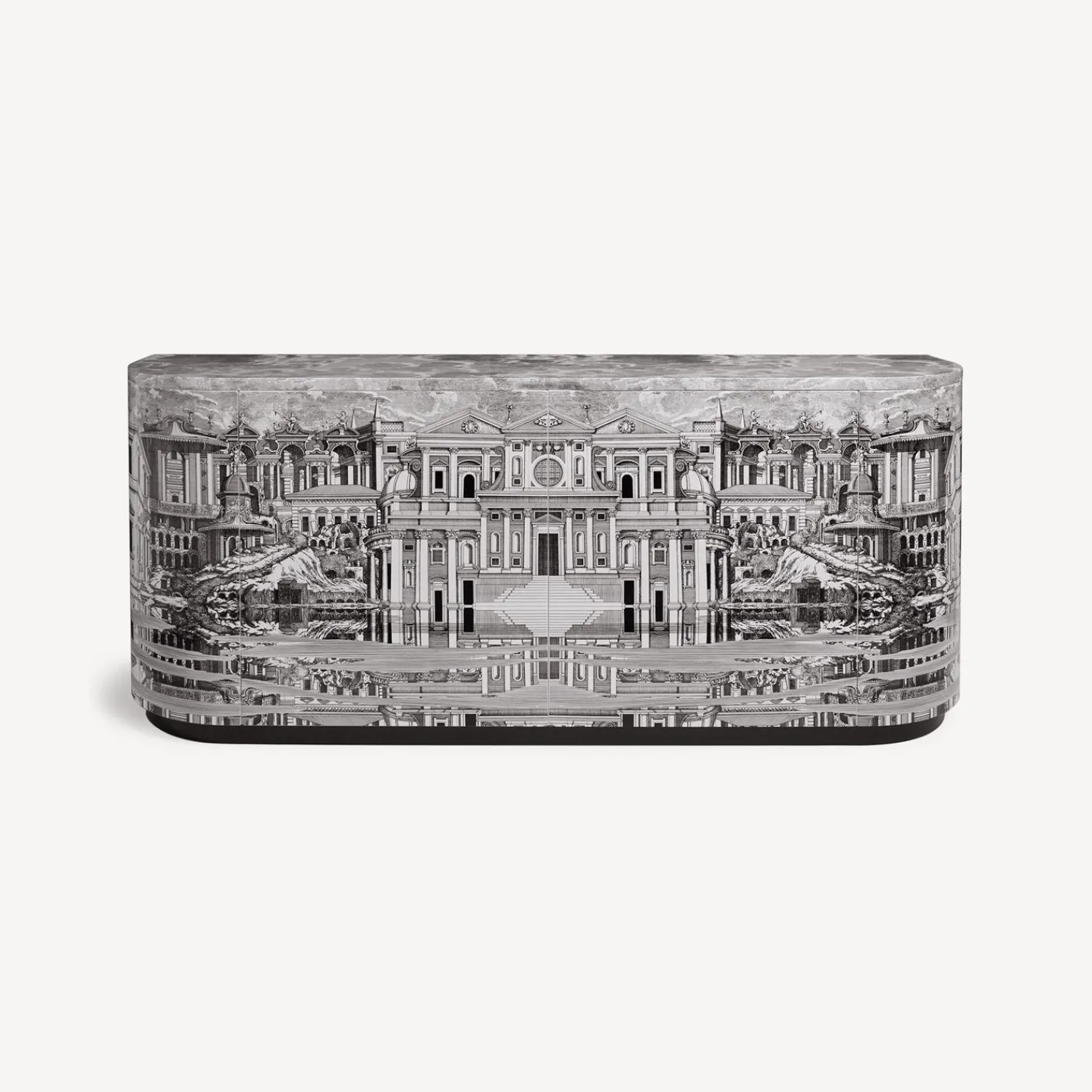 Curved Cabinets<Fornasetti Buffet Citta Che Si Rispecchia White/Black