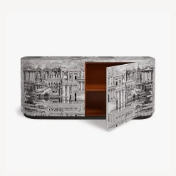 Curved Cabinets<Fornasetti Buffet Citta Che Si Rispecchia White/Black