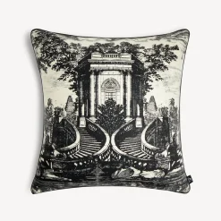 Cushions<Fornasetti Cashmere Cushion Giardino Settecentesco Ivory/Black