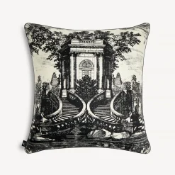 Cushions<Fornasetti Cashmere Cushion Giardino Settecentesco Ivory/Black