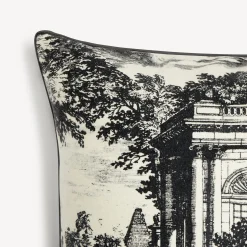Cushions<Fornasetti Cashmere Cushion Giardino Settecentesco Ivory/Black