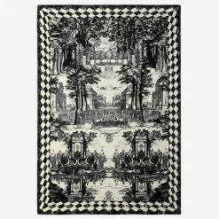 Plaid<Fornasetti Cashmere Plaid Giardino Settecentesco Ivory/Black