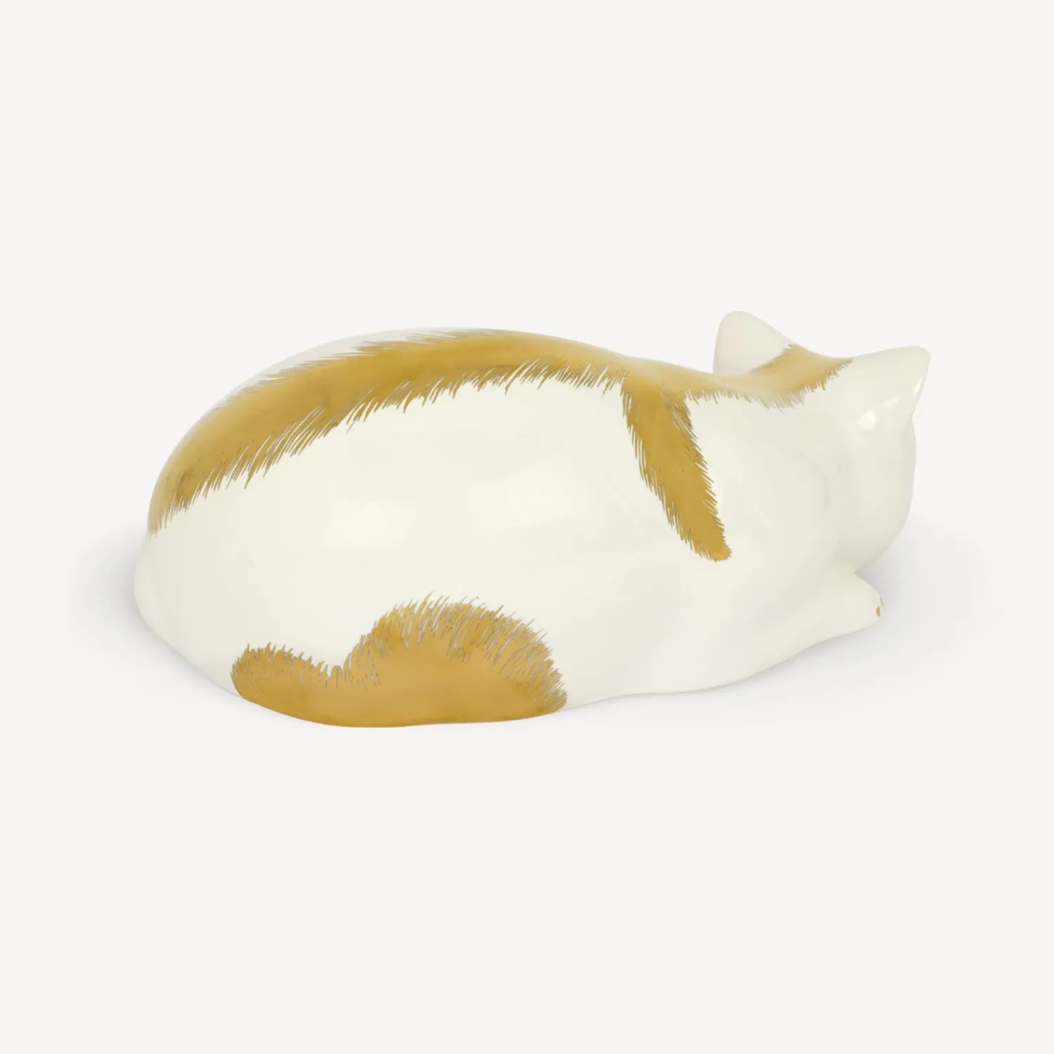 Ceramic Cats<Fornasetti Cat Striato White/Gold