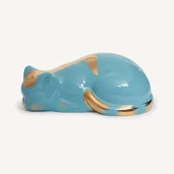 Ceramic Cats<Fornasetti Cat Striato Gold/Turquoise