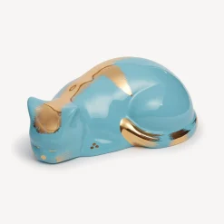Ceramic Cats<Fornasetti Cat Striato Gold/Turquoise