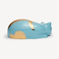 Ceramic Cats<Fornasetti Cat Striato Gold/Turquoise