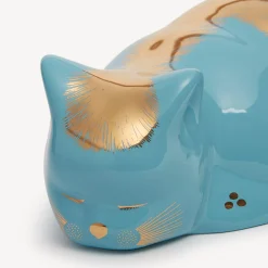 Ceramic Cats<Fornasetti Cat Striato Gold/Turquoise
