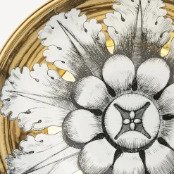 Appetizer Sets And Centrepieces<Fornasetti Centrepiece Rosone N.6 White/Black/Gold