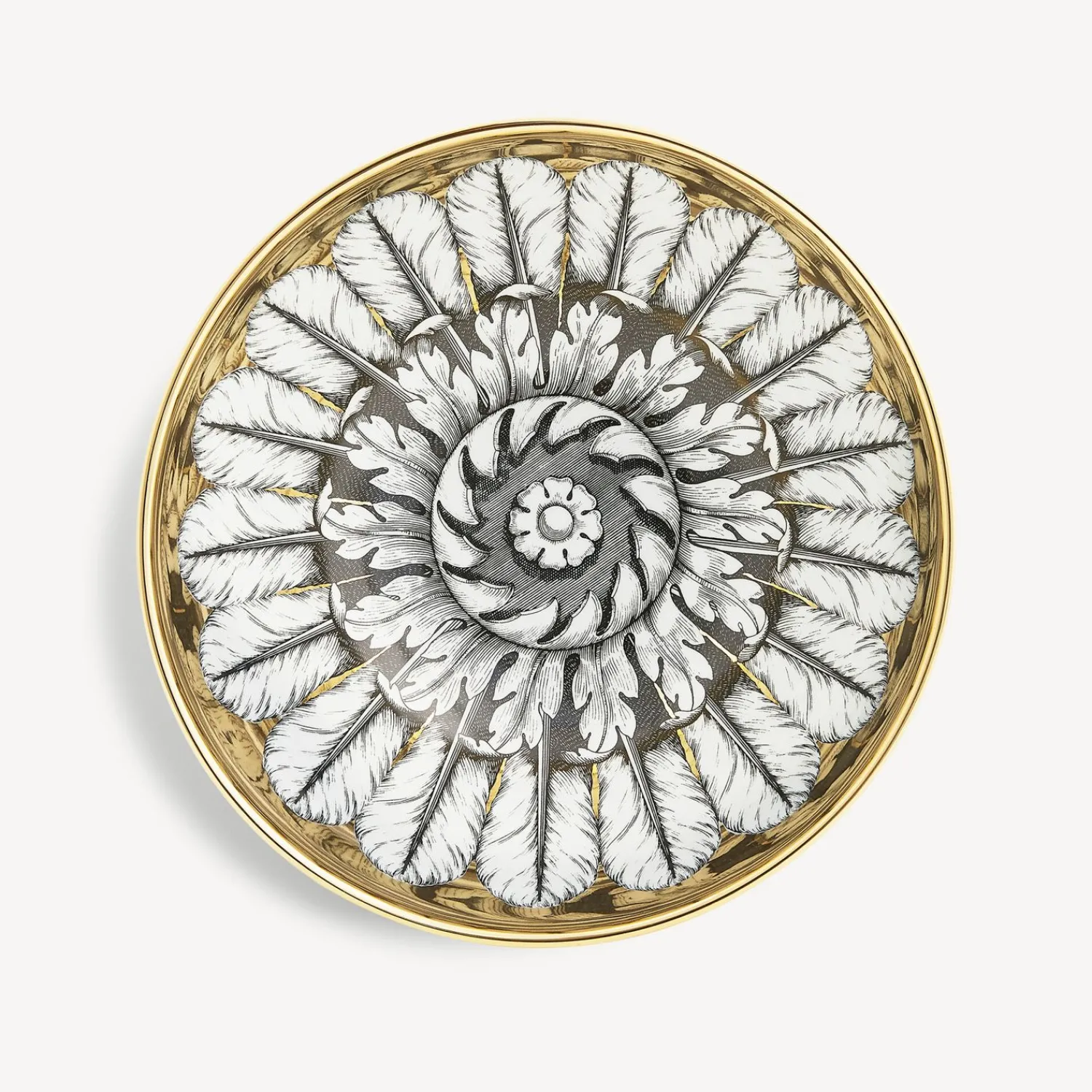 Appetizer Sets And Centrepieces<Fornasetti Centrepiece Rosone N.2 White/Black/Gold