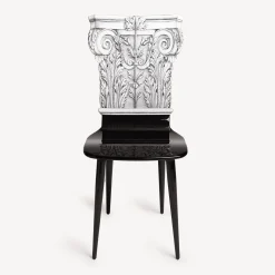 Chairs<Fornasetti Chair Capitello Corinzio White/Black