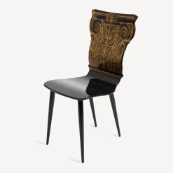 Chairs<Fornasetti Chair Capitello Corinzio Gold/Black