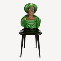 Chairs<Fornasetti Chair Moro Green Multicolour