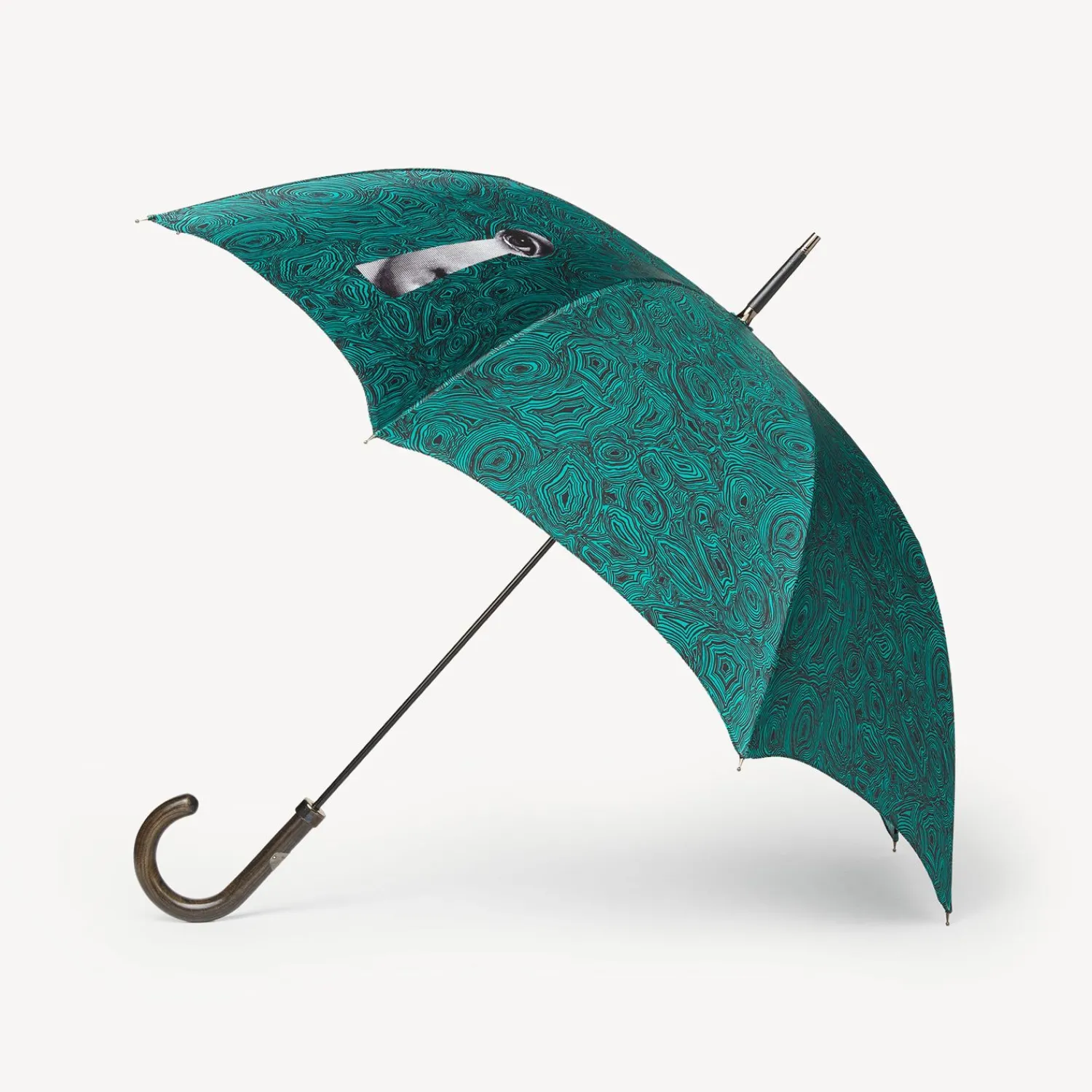 Umbrellas<Fornasetti Classic Umbrella Serratura Su Malachite Green/Black