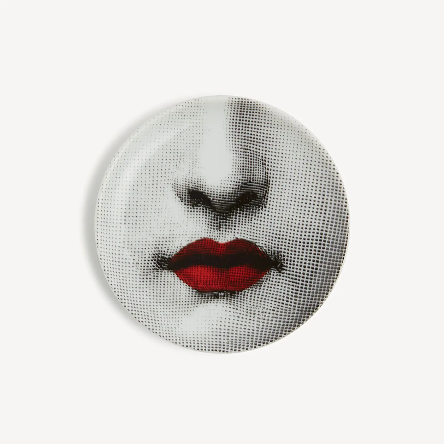 Glasses And Coasters<Fornasetti Coaster Red Lips - Tema E Variazioni N.397 White/Black/Red