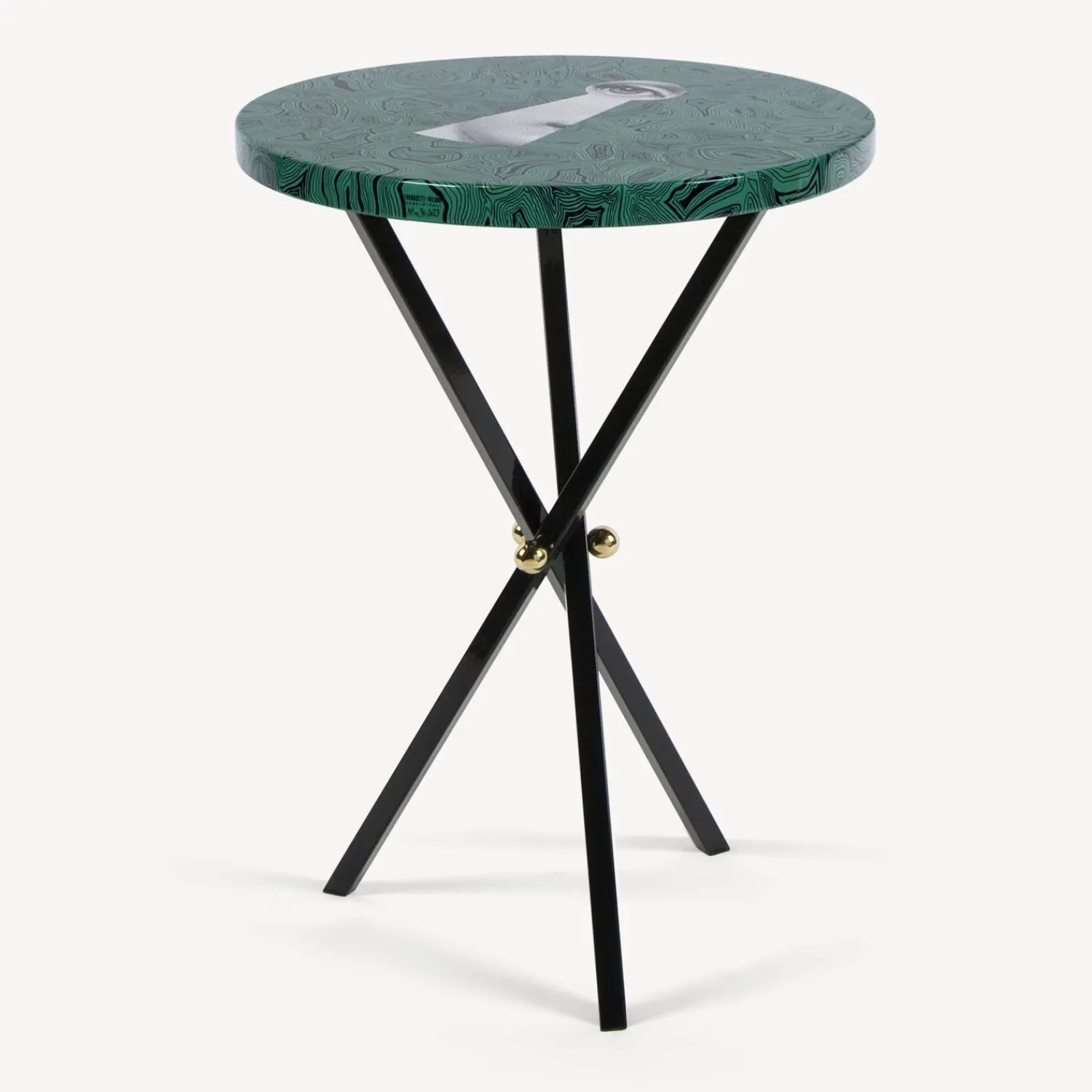 Tables<Fornasetti Coffee Table Serratura Su Malachite Green/White/Black