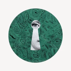 Tables<Fornasetti Coffee Table Serratura Su Malachite Green/White/Black