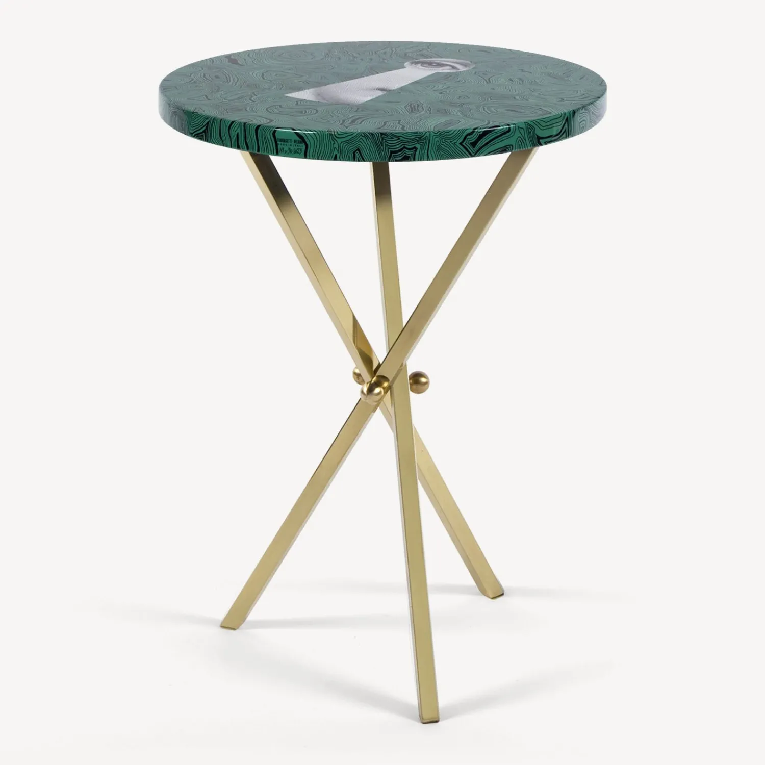 Tables<Fornasetti Coffee Table Serratura Su Malachite Green/White/Black