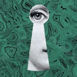 Tables<Fornasetti Coffee Table Serratura Su Malachite Green/White/Black