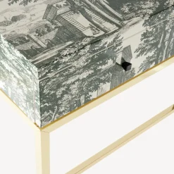 Storage Consoles<Fornasetti Console With Drawer Giardino Settecentesco Green/Ivory