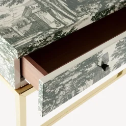 Storage Consoles<Fornasetti Console With Drawer Giardino Settecentesco Green/Ivory