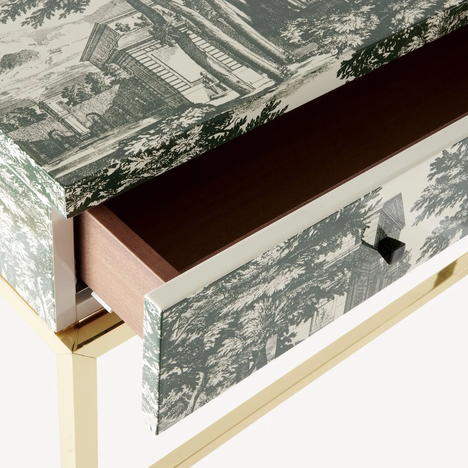 Storage Consoles<Fornasetti Console With Drawer Giardino Settecentesco Green/Ivory